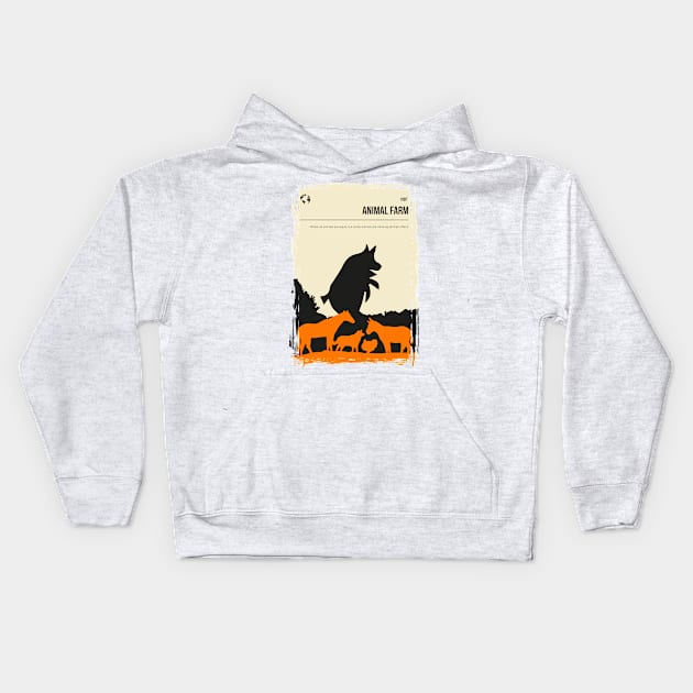 Visit The Animal Farm Vintage Book Cover Poster Kids Hoodie by jornvanhezik